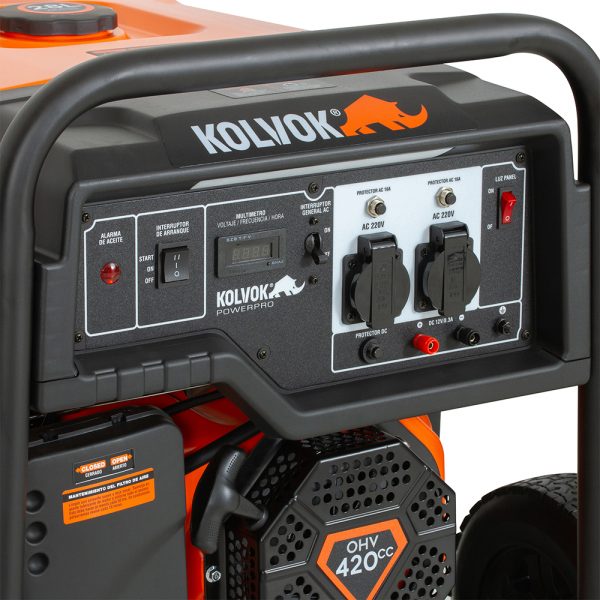 GENERADOR BENCINERO KOLVOK 5.5KW 220V P/ELECTRICA MOD.GO55GE - Imagen 4
