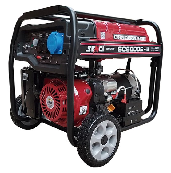 GENERADOR SENCI BENCINERO 5.5KW 220V P/ELECTRICA MOD.SC6000