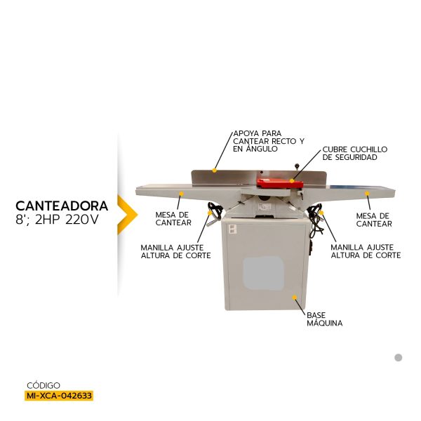 CANTEADORA XCALIBUR 8" 2HP 220V MOD.8430101 - Imagen 4
