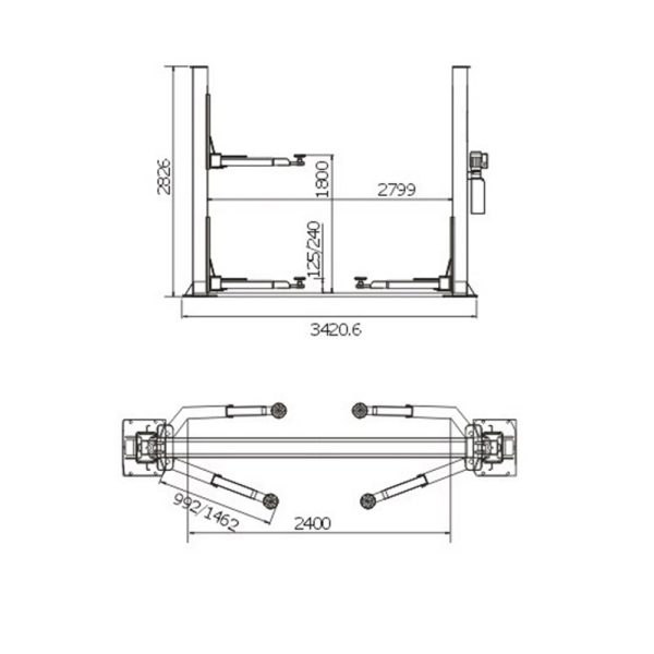 ELEVADOR 2 COLUMNAS SCT LIFT 4000KG 220V MOD.SCT6140 - Imagen 2