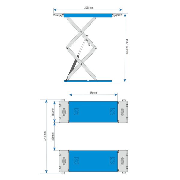 ELEVADOR TIJERA ACO 3500KG 220V MOD.HXL6435Y - Imagen 2