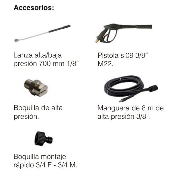 HIDROLAVADORA FASA AGUA FRIA/CALIENTE 150BAR 220V MOD.KAIMAN - Imagen 2