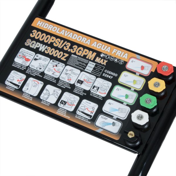HIDROLAVADORA SDS POWER AGUA FRIA A GASOLINA 6.5HP 206BAR MOD. SGPW3000Z - Imagen 6