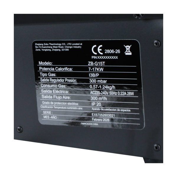 TURBOCALEFACTOR EVEREST A GAS LICUADO 17 KW MOD. - Imagen 8