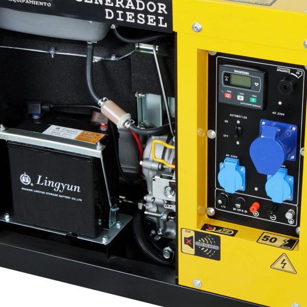 GENERADOR DIESEL SDS POWER 6.5KVA 220V INSONORO MOD.SDG8500S - Imagen 3