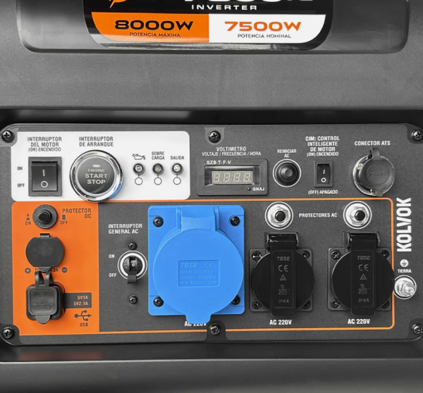 GENERADOR INVERTER KOLVOK GASOLINA 8KW 220V CON ATS MOD.XT7800IG - Imagen 4