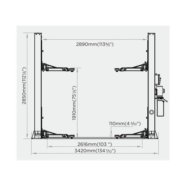 ELEVADOR 2 COLUMNAS ACO 4.200KG 220V MOD.U-T42 - Imagen 2
