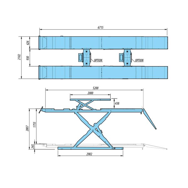 ELEVADOR ALINEACION TIJERA HESHBON 5000KG 380V MOD.HL-52N - Imagen 2