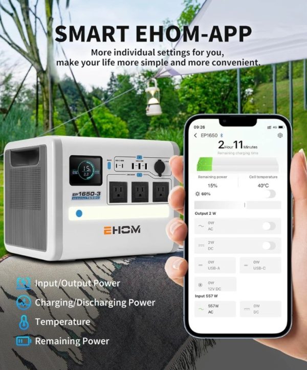 ESTACION DE ENERGÍA PORTATIL EHOM MOD.EP1650 - Imagen 8
