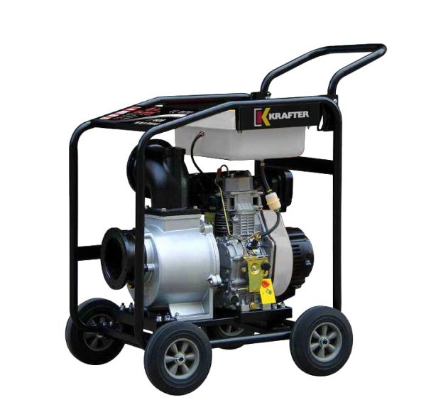 MOTOBOMBA KRAFTER DIESEL 6X6 GRAN CAUDAL 12HP P/ELECTRICA MOD.DP60E