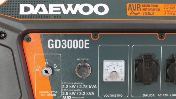 GENERADOR GASOLINA DAEWOO 3.2KVA 220V CONEX.ATS MOD.GDA3000E - Imagen 6