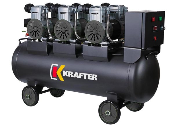 COMPRESOR DE AIRE KRAFTER LIBRE DE ACEITE 100LTS 220V MOD.MZB-1100-H100