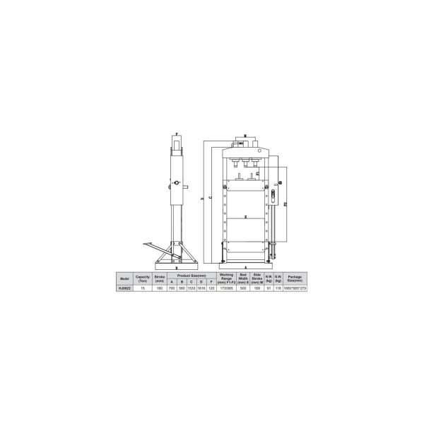 PRENSA HIDRAULICA HANDIJACK 15TON MOD.HJO822 - Imagen 12